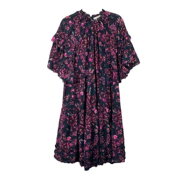 ULLA JOHNSON Fawn floral Dress in Midnight Sz 6 - Picture 4 of 13